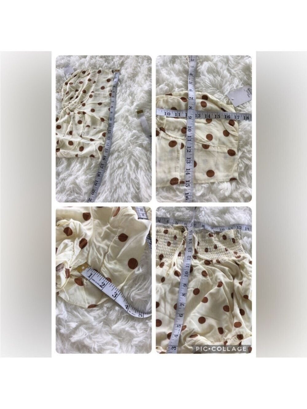 SO twist front crop top & short set Woman’s Juniors XL ginger dots - Picture 12 of 13